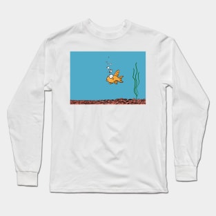 Cartoon Goldfish in Fishbowl Long Sleeve T-Shirt